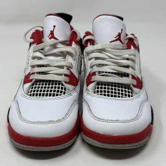 Nike Air Jordan 4 Retro OG PS Sneakers Boys Girls Size 13C Fire Red BQ7669-160 - Picture 6 of 16